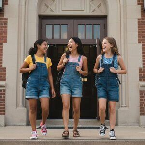 GAP denim overalls shortalls romper - L